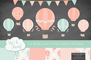 Mint & Peach Hot Air Balloons, an Illustration by Amanda Ilkov (Thumbnail 2 of 5)