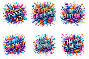 Happy Birthday Png Bundle, a Seasonal Illustration by DreamArtGraphic (Thumbnail 4 of 4)