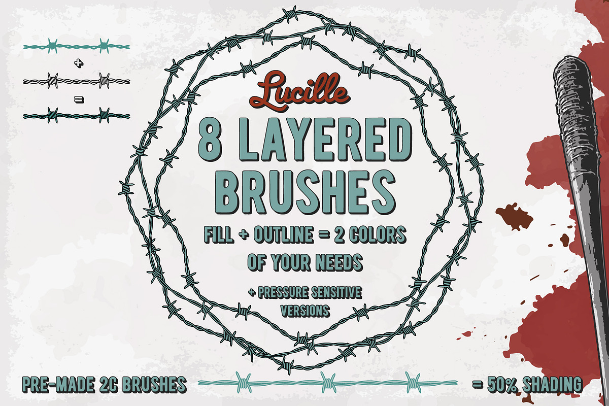 Lucille - Barbed Wire AI Brushes, a Brush Add-On by BAD TASTE (Photo 3 of 6)