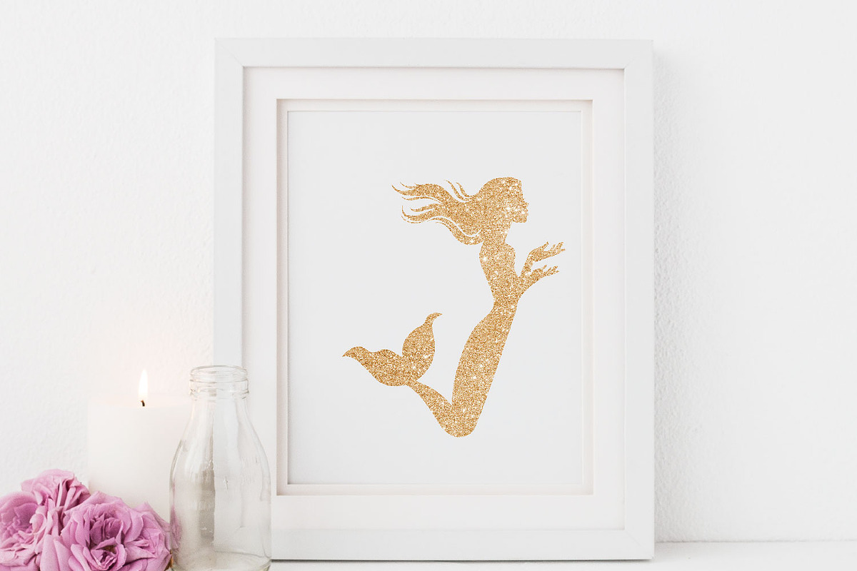 Glitter Mermaid Clipart, a Graphic by ConfettiBears (Photo 2 of 5)