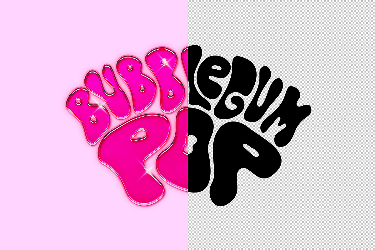 PINK GLOSSY Chrome Effect Photoshop, a Layer Style Add-On by Vermeulen Design Studio (Photo 2 of 4)
