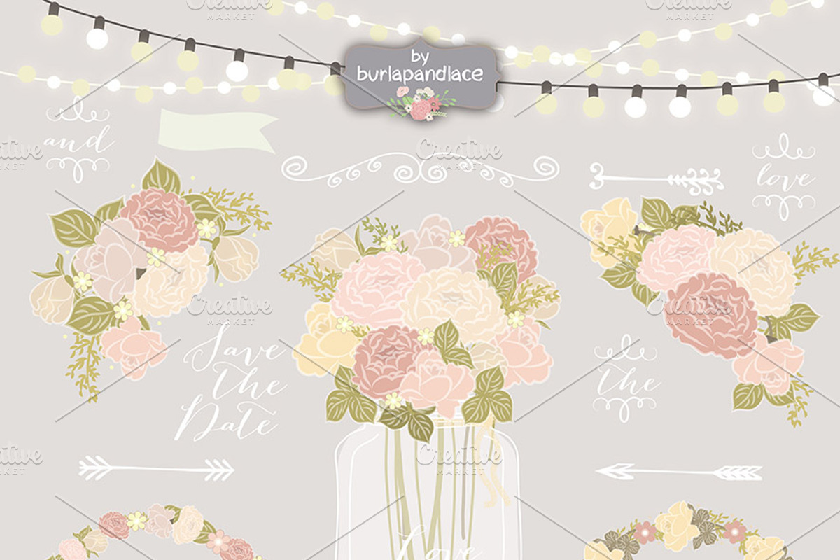 Vector Rustic/chalk flower wedding, an Illustration by burlapandlace (Photo 3 of 3)