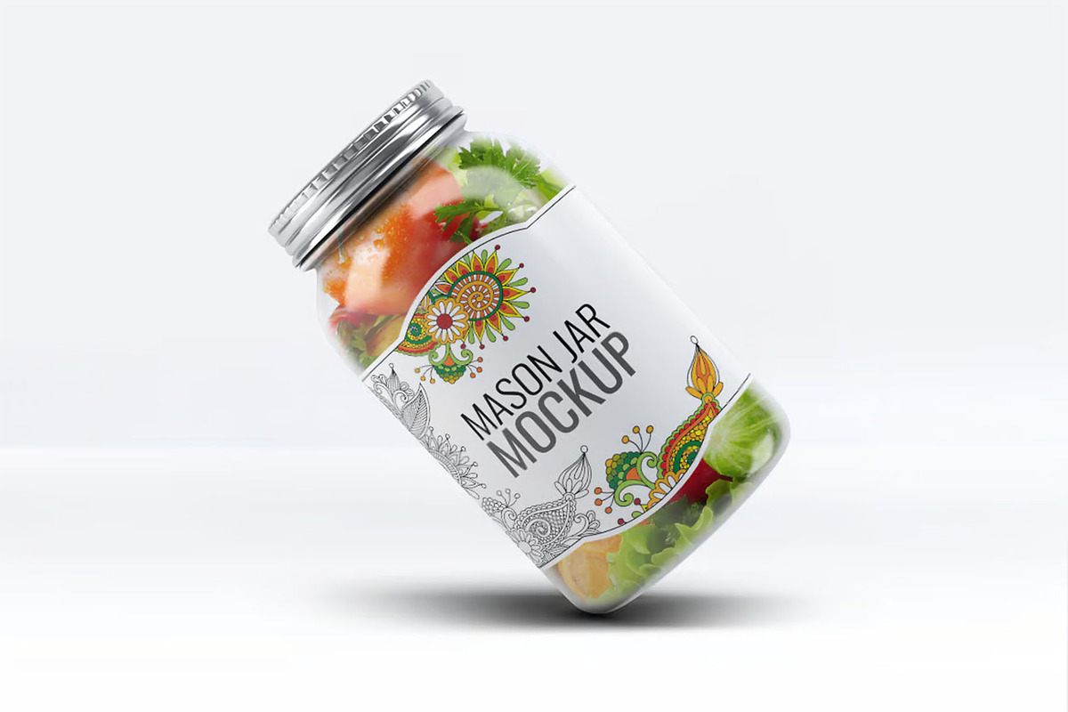 Mason Jar Mock-Up, a Packaging Mockup by DesignRushMarket (Photo 5 of 8)
