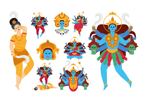 Goddess Kali Illustration Set preview 2