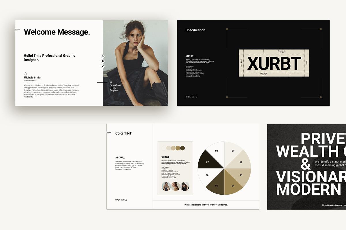 XURBT Brand Guideline Presentation, a Presentation Template by GoldenPixelStudio (Photo 3 of 10)