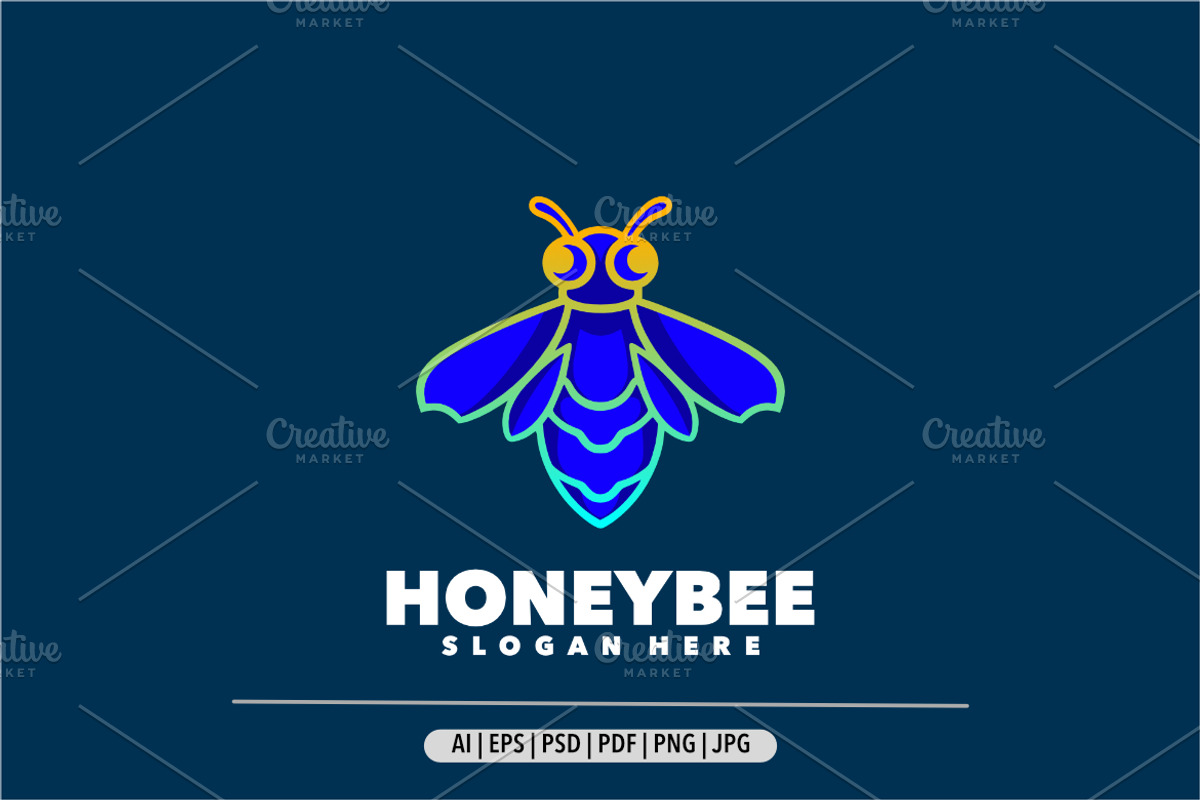 Honey bee gradient logo, a Branding & Logo Template by Bayuktx