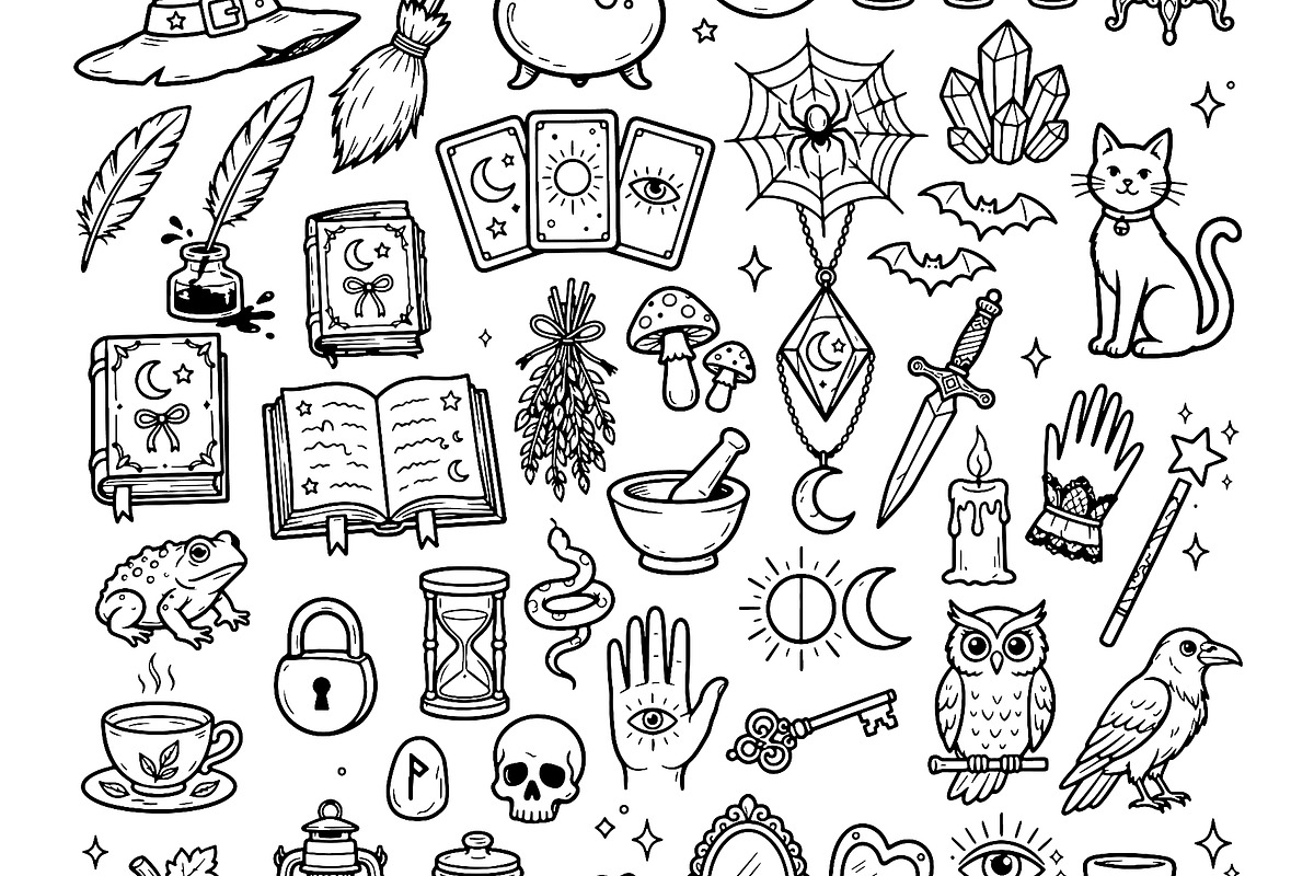 Magical Doodle Elements and Potions, an Object Illustration by Voodz_shop (Photo 2 of 3)