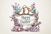 Whimsical Happy Easter PNG Clipart, an Illustration by RobertsArt (Thumbnail 4 of 5)