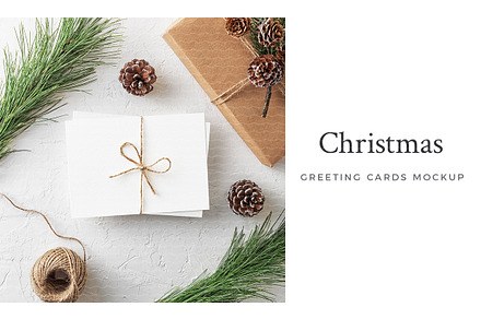 Christmas Greeting Card Mockup, a Print Template by Lena Zakharova