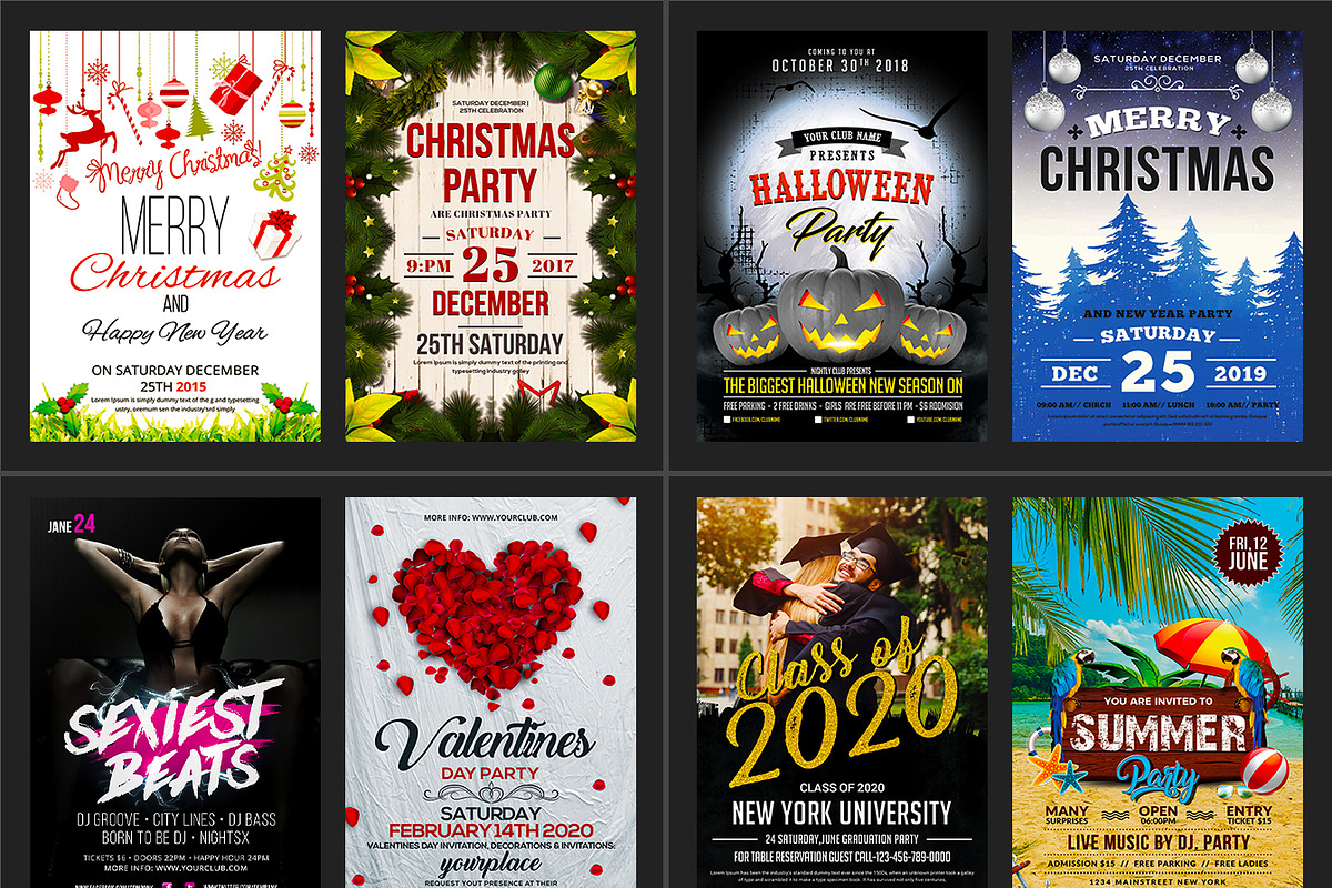 100-Party Flyers Bundle, a Flyer Template by AfzaalGraphics (Photo 14 of 14)