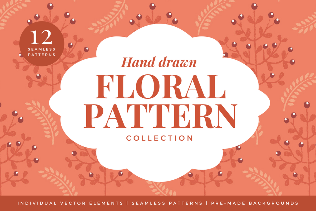 Hand-drawn Floral Pattern Collection, a Pattern Graphic by Rough Edges Supply Co. (Photo 1 of 10)