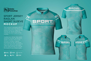 Sport Jersey Raglan Short Mockup