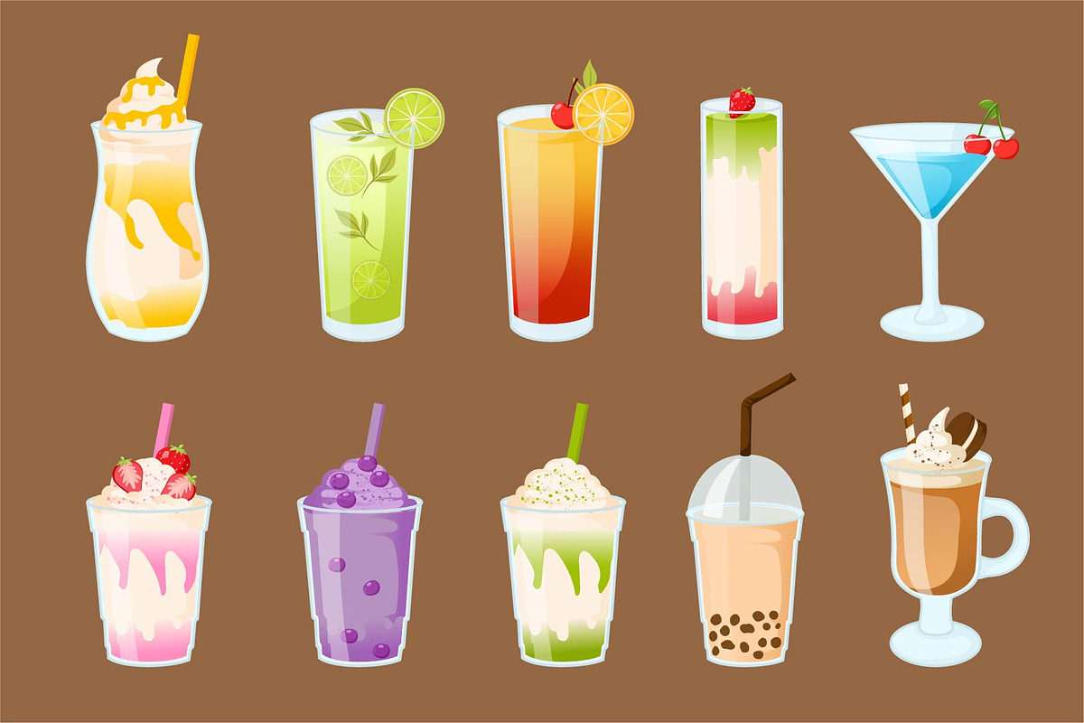 Summer Drinks and Milkshake Bundle, an Object Graphic by Artnivora.Std (Photo 3 of 3)