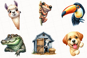 Quirky Animals Peeking Around Corner, an Illustration by OK Design (Thumbnail 2 of 5)