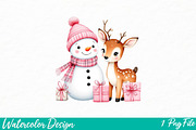 Pink My First Christmas Png, an Illustration by Watercolor design (Thumbnail 1 of 3)