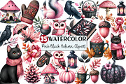 Pink Black Autumn Clipart, an Illustration by Rose Art (Thumbnail 1 of 8)