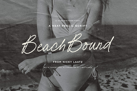 Beach Bound - A Fresh Pencil Script, a Script Font by Nicky Laatz