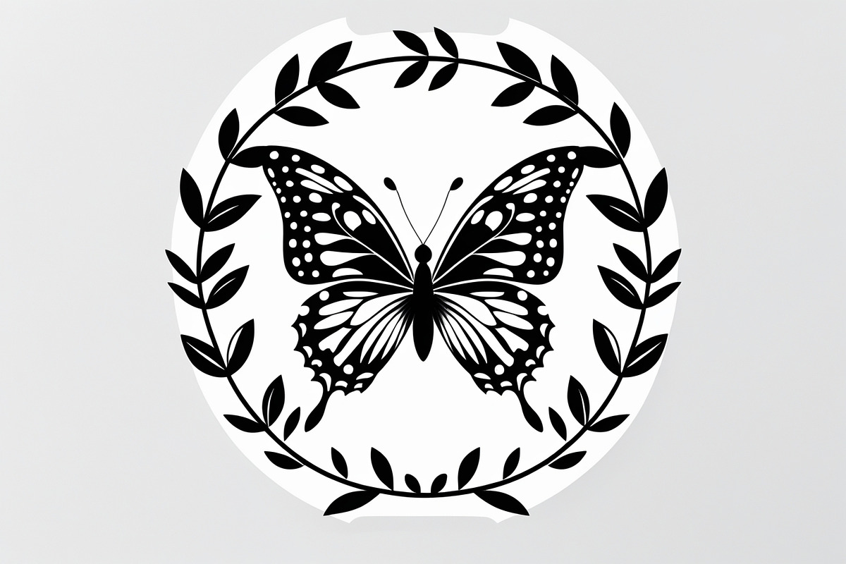 Butterfly Laurel Wreath Set, an Illustration by jahid234 (Photo 5 of 7)