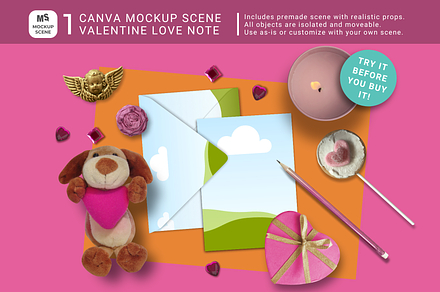 Card and Envelope Canva Mockup