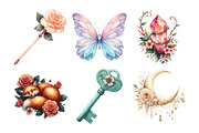 Cute Magic Floral Fantasy Clipart, an Illustration by Daily.Designs (Thumbnail 2 of 5)