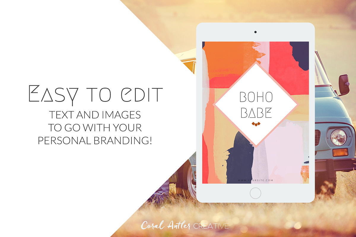 Boho Babe InDesign Ebook Template, a Presentation Template by Coral Antler (Photo 2 of 3)