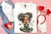 Whimsical Valentine Cue Girl Clipart, an Illustration by Canvas Craft (Thumbnail 6 of 6)
