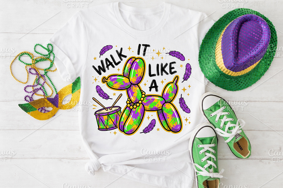 Walk it Like a Dog Mardi Gras PNG, an Illustration by Canvas Craft (Photo 6 of 6)