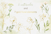 Watercolor and GOLD nature, an Illustration by HmarkaShop (Thumbnail 3 of 4)