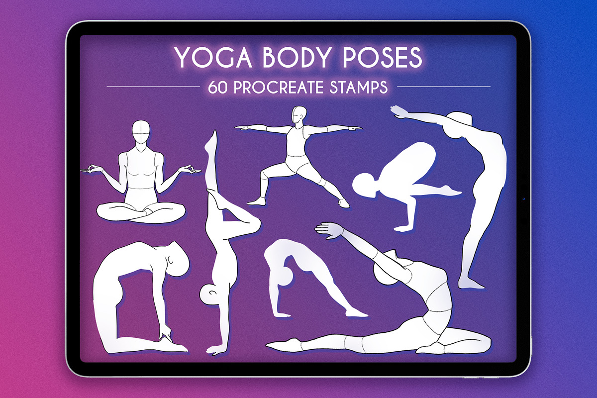 Yoga Body Poses Stamps for Procreate, a Brush Add-On by SmuffizStudio (Photo 1 of 4)