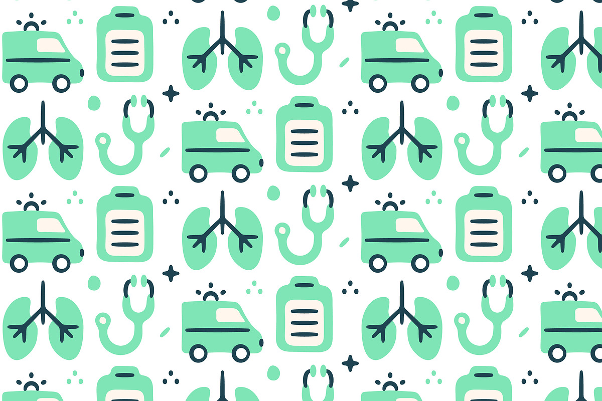 Medical and Health Pattern, a Pattern Graphic by 3ab2ou