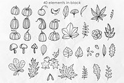Fall vibes Line art leaves & pumpkin, an Illustration by Dervik Art Store (Thumbnail 3 of 7)