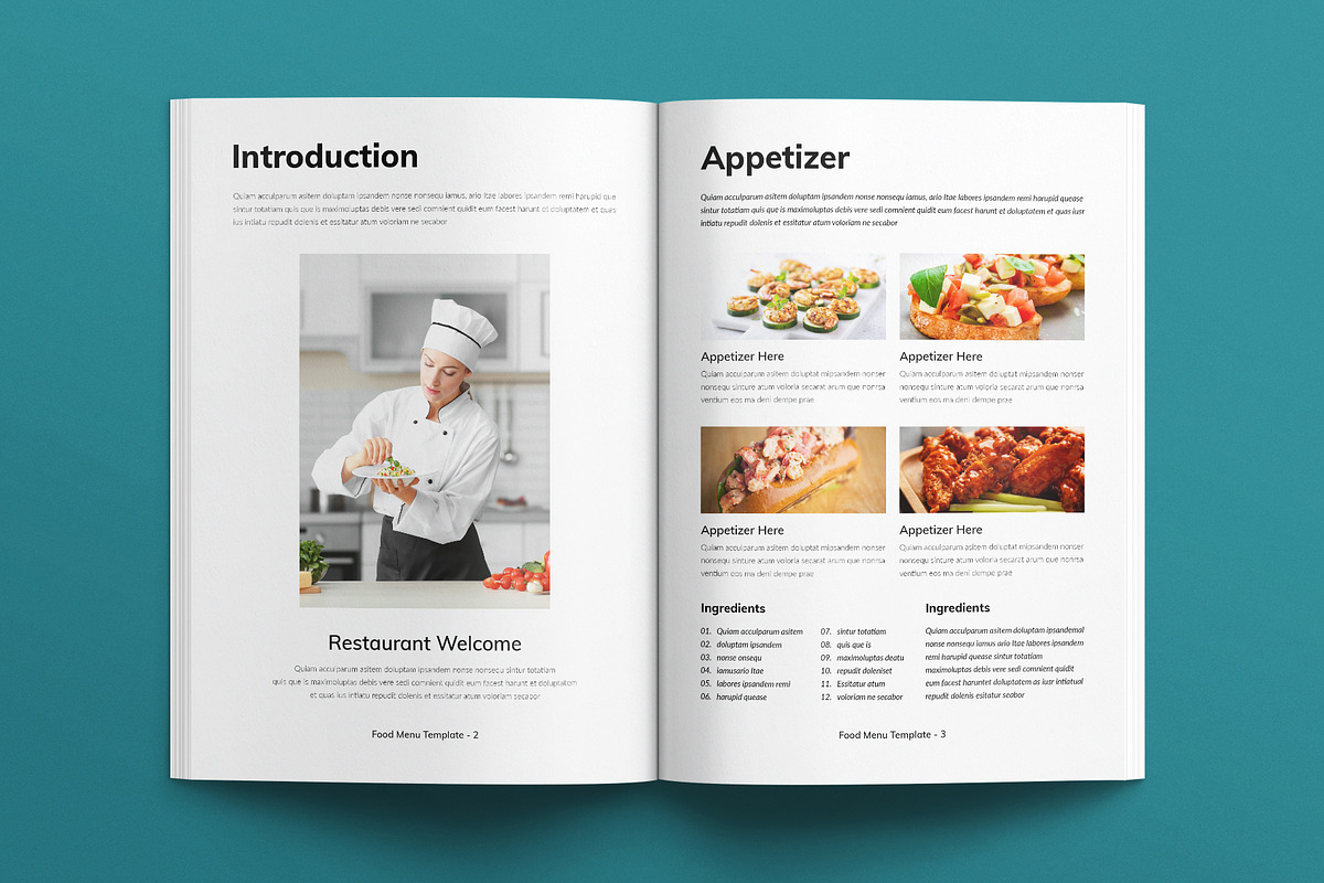 Food Menu Template, a Brochure Template by E-Type (Photo 2 of 7)
