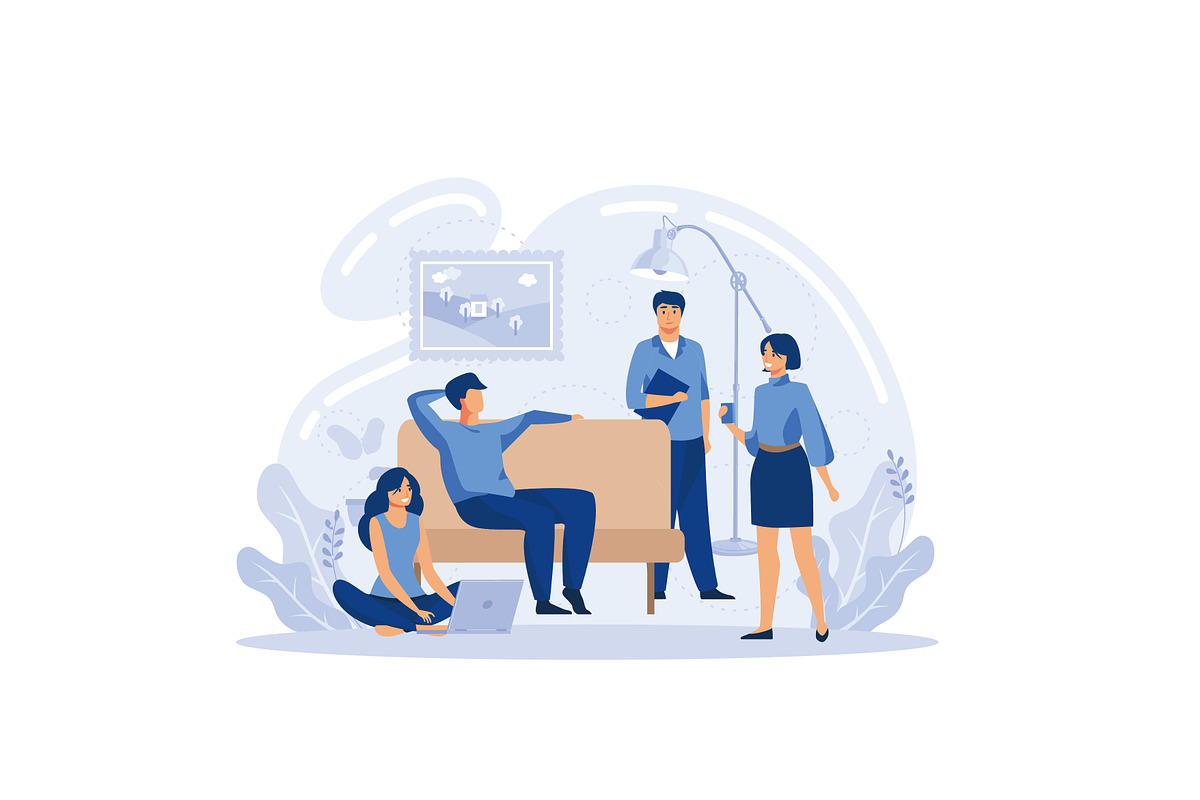 Group of friends sitting, a Work Illustration by alwie99d