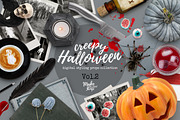 Halloween Scene Creator, a Books & Magazine Mockup by Make Beautiful Things (Thumbnail 1 of 6)