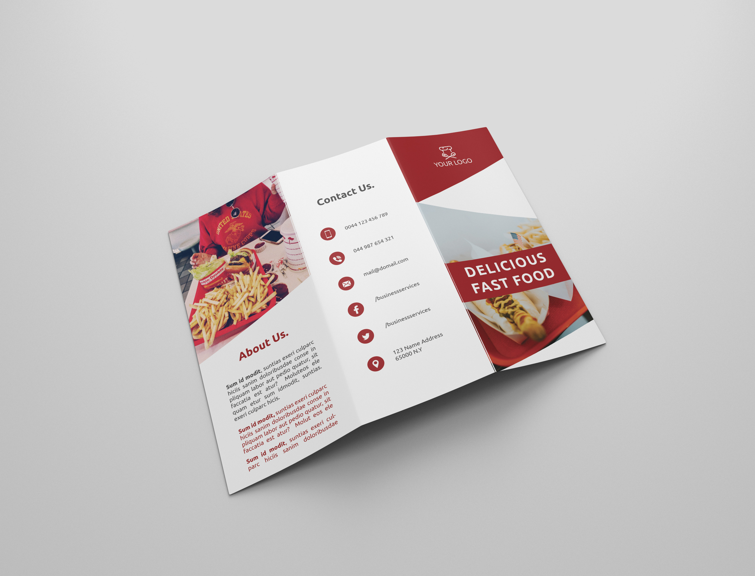 Fast Food Tri-fold Brochure, a Brochure Template by UNIK Agency