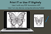 Flowers and Butterfly Coloring Book, an Animal Illustration by LA Design (Thumbnail 10 of 10)