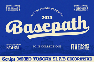 Basepath Font Collections, a Script Font by Aiyari