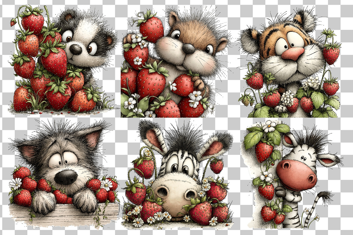 Peeking Animals Watercolor Clipart, an Animal Illustration by Nicolle's Colorful Art (Photo 5 of 5)