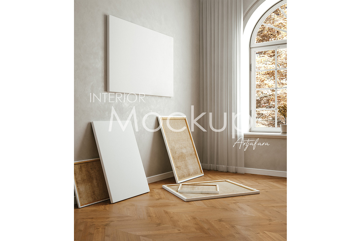 Canvas mockup in home interior, a Household Mockup by Artjafara