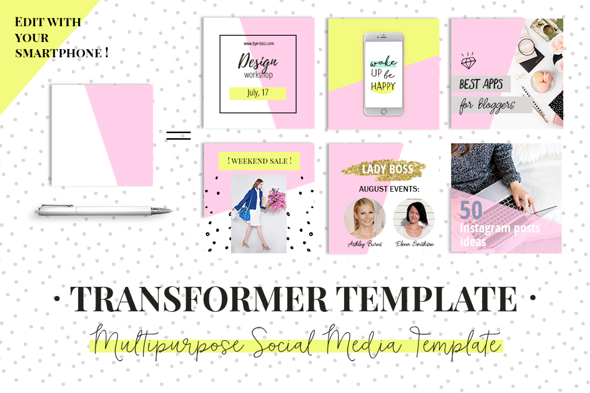 Instagram Transformer Template, a Social Media Template by Instagram templates E.B. (Photo 1 of 5)