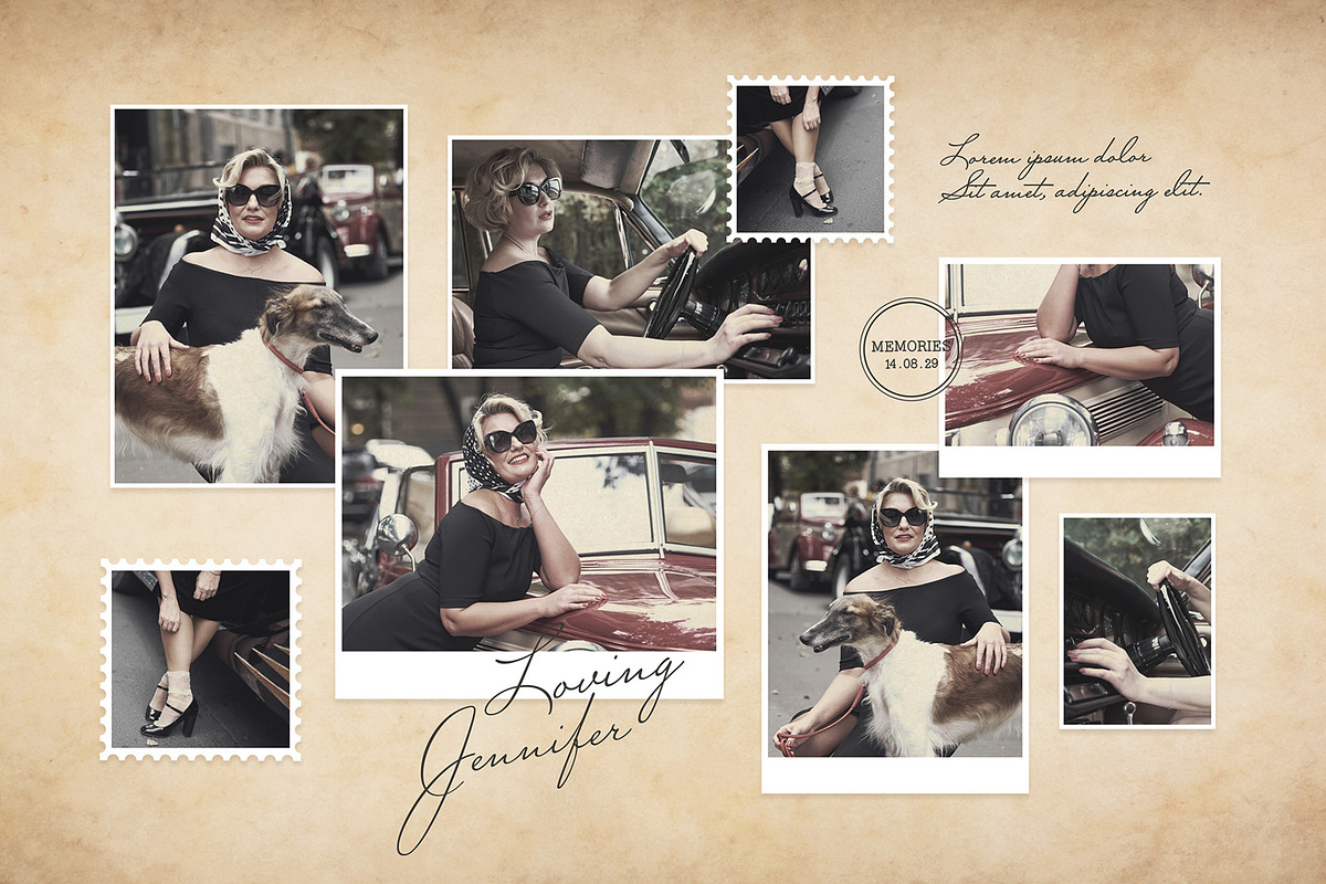 Vintage Photo Collage Mood Board, a Card Template by BrandPacks (Photo 1 of 2)