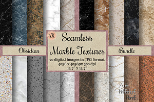 Seamless Marble Textures - Obsidian