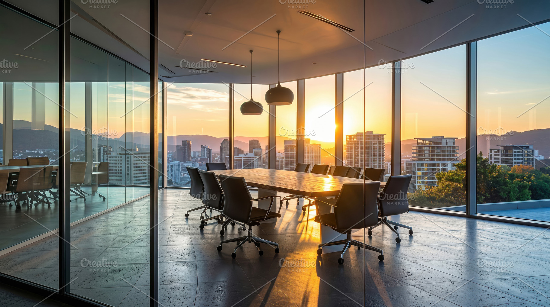 Empty Luxury Boardroom at Sunset, a Business Photo by Davizro's Market