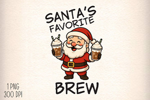 Christmas Santa's Favorite Coffee Pn, an Illustration by Daily.Designs