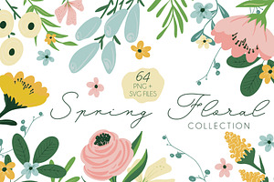Spring Floral Clip art Collection