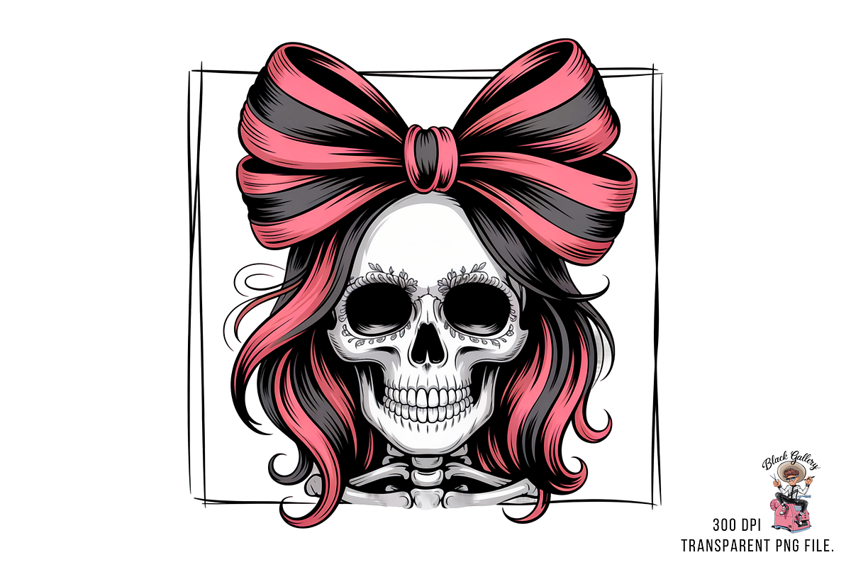 10 PNG Gothic Skull Girl PNG Clipart, an Illustration by Clipart Bloom (Photo 11 of 11)