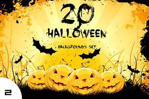 Halloween Backgrounds Set