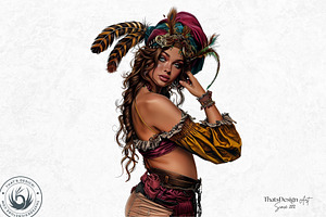 Western Bohemian Cowgirl Clipart Set