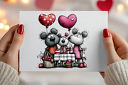 Valentines Teddy Bear Clipart Bundle, an Illustration by Canvas Craft (Thumbnail 6 of 6)