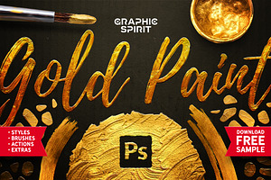 TOOLKIT Gold Paint Effect Photoshop, a Layer Style Add-On by Graphic Spirit